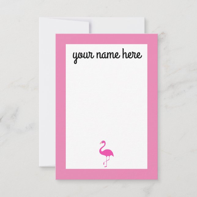 Personalisierte Flamingo-Notecards Dankeskarte (Vorderseite)
