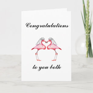 Personalisierte Flamingo Wedding Card Karte