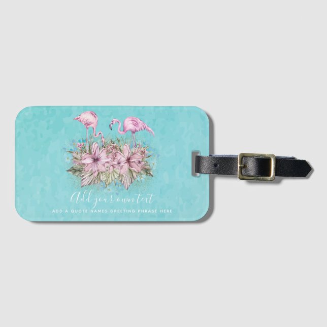 Personalisierte FLAMINGOS Gepäckanhänger (Vorderseite (Horizontal))