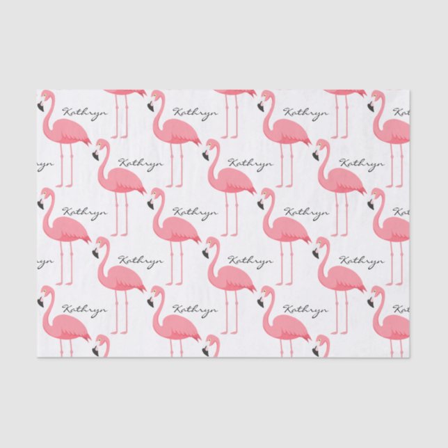 Personalisierte Flamingos-Tissue-Blätter Seidenpapier (Vorderseite)