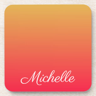 Personalisierte Flamme und gelbe Ober Getränkeuntersetzer