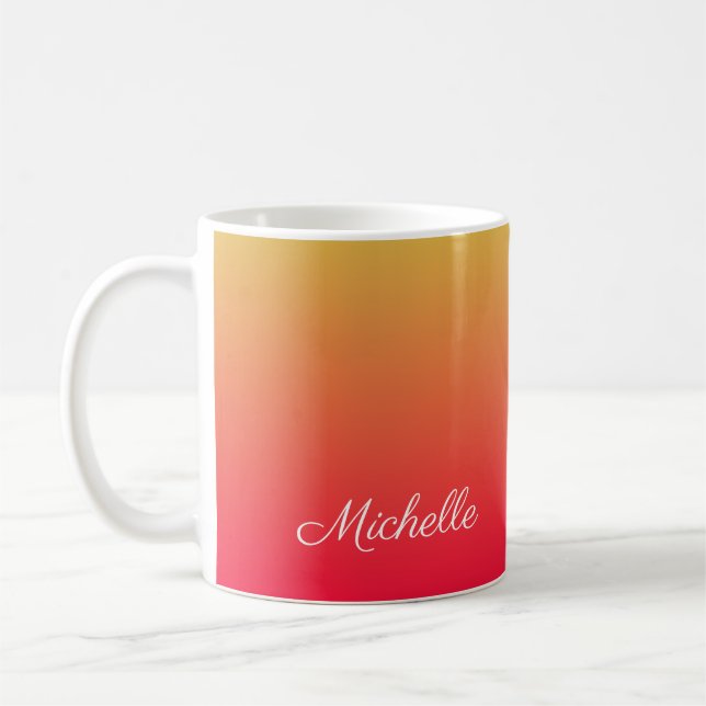 Personalisierte Flamme und gelbe Ober Kaffeetasse (Links)