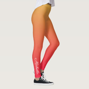 Personalisierte Flamme und gelbe Ober Leggings