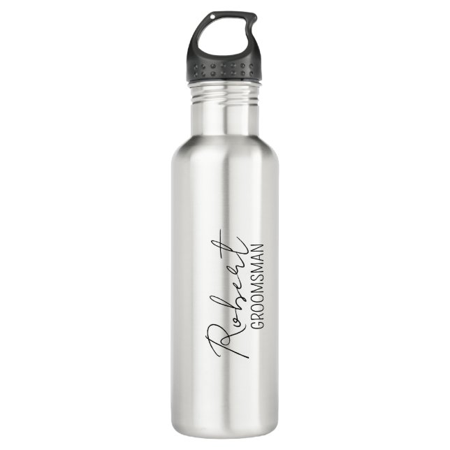 Personalisierte Flasche für Männer, Geschenk für I Edelstahlflasche (Vorderseite)