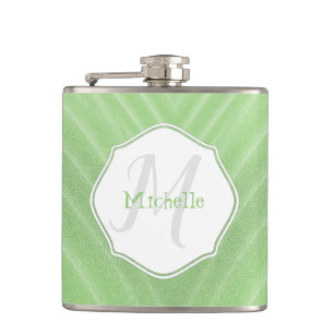 Personalisierte Flasche mit grünem Sand Flachmann