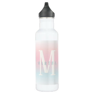 Personalisierte Flasche mit pastellfarbenem Regenb Edelstahlflasche