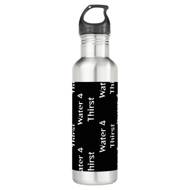 Personalisierte Flasche mit vertikalem Schwarzwass Edelstahlflasche (Vorderseite)