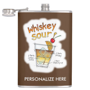 PERSONALISIERTE FLASCHE, WHISKEY SOUR REZEPT COCKT FLACHMANN