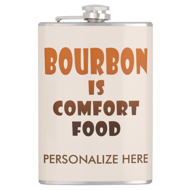 PERSONALISIERTE FLASK - BOURBON ist Komfort-Lebens Flachmann (Vorderseite)