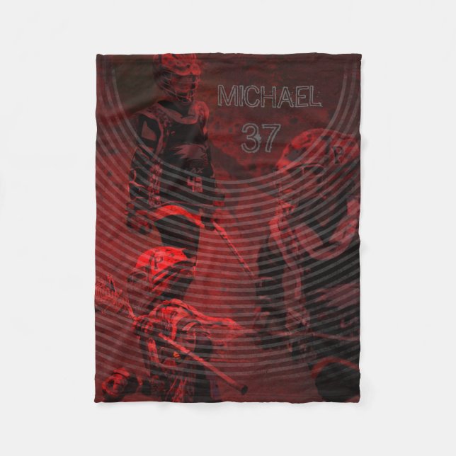 Personalisierte Fleece-Decke für Lacrosse-Spieler Fleecedecke (Vorderseite)