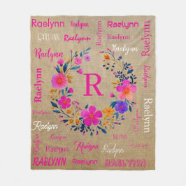 Personalisierte Fleece-Decke mit Ihrem Namen Fleecedecke