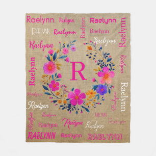 Personalisierte Fleece-Decke mit Ihrem Namen Fleecedecke