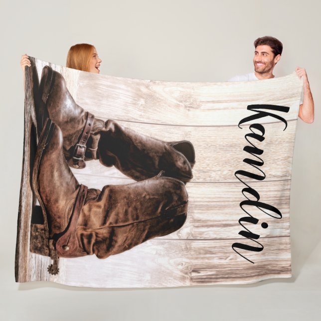 Personalisierte Fleece Stiefel Land rustikale West (Beispiel)