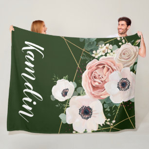 Personalisierte Fleece Throw Geometric Garden Hunt
