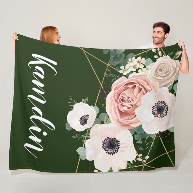 Personalisierte Fleece Throw Geometric Garden Hunt (Beispiel)