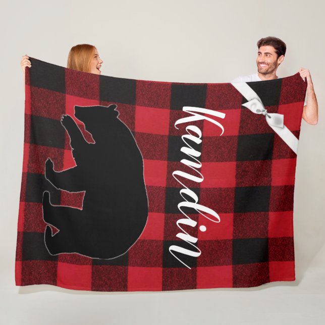 Personalisierte Fleece Throw Red Buffalo Kariert B (Beispiel)