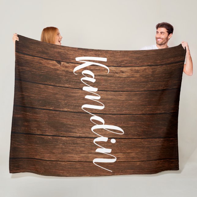 Personalisierte Fleece Throw Stallwald Land Rustik (Beispiel)