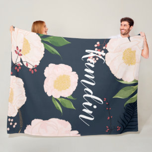 Personalisierte Fleece Verstopfen Weiße Blume