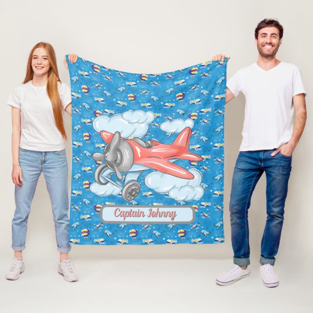 Personalisierte Flieg-weit-weg-Fleece-Decke Fleecedecke (Beispiel)