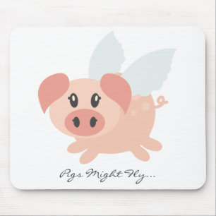 Personalisierte Fliegen-Schwein-Mäusematte Mousepad