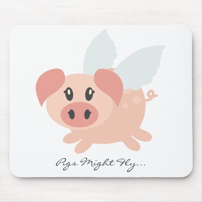 Personalisierte Fliegen-Schwein-Mäusematte Mousepad (Vorne)