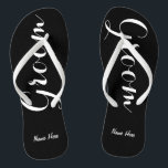 Personalisierte Flip Flops mit Namen<br><div class="desc">Das perfekte Paar Flip Flops für den Groom! Personalisieren Sie sie mit seinem Namen,  oder entfernen Sie alle zusammen.</div>