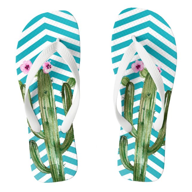 Personalisierte Flipflop Sandals Boho Cacti Cactus (Fußbett)