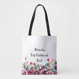 Personalisierte Floral Beste Brautjungfer Aller Ze