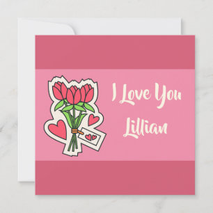 Personalisierte floral I Liebe You Valentinstag Ca Feiertagskarte