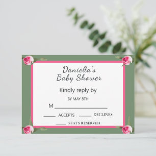Personalisierte Floral Spray Babydusche RSVP Karte