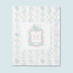 Personalisierte Florale Aquarell-Fleece-Decke Fleecedecke