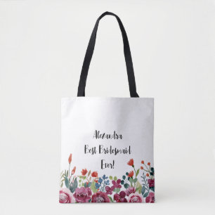 Personalisierte Florale Beste Brautjungfer Aller Z