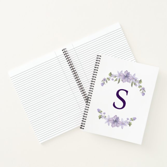 Personalisierte florale Brautjungfer-Anfangsbuchst Notizbuch (Innenseite)