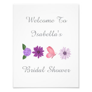 Personalisierte Florale Cosmos Brautparty Hochzeit Fotodruck