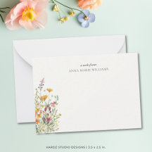 Personalisierte Florale Elegante Notizkarte im Chi