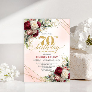 Personalisierte florale goldene Einladungskarte zu Einladung