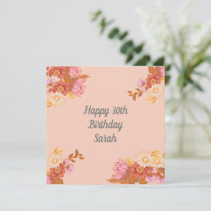 Personalisierte florale Happy Birthday Card