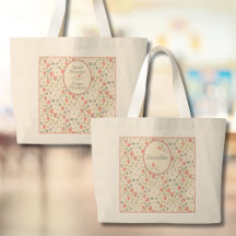 Personalisierte Florale Lehrertasche für den Schul