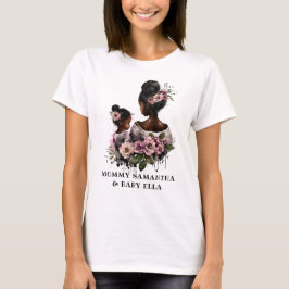 Personalisierte florale Mama und Baby (2) T-Shirt