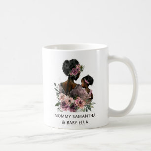 Personalisierte florale Mama und Baby Kaffeetasse