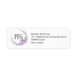 Personalisierte florale Monogramm Aquarellfarben-B