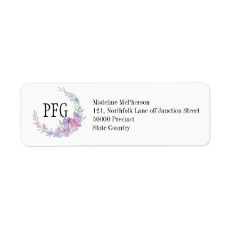 Personalisierte florale Monogramm Aquarellfarben-B
