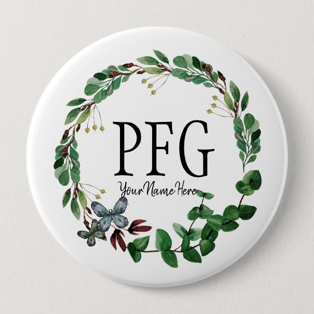 Personalisierte florale Monogramm-Frühlingsfolien Button (Vorderseite)