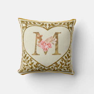 Personalisierte florale Monogramm Kissen