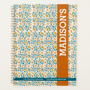 Personalisierte florale Monogramm/Name Planer