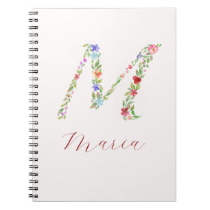 Personalisierte florale Monogramm Notizblock