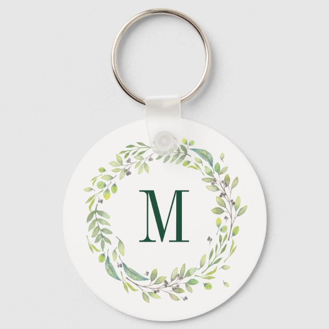 Personalisierte florale Monogramm Sommerfolie Schlüsselanhänger (Vorderseite)