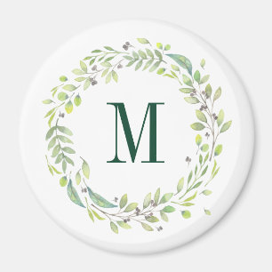 Personalisierte florale Monogramm Sommerfolien Magnet