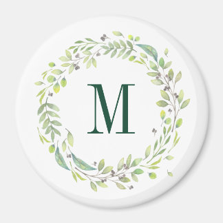 Personalisierte florale Monogramm Sommerfolien Magnet
