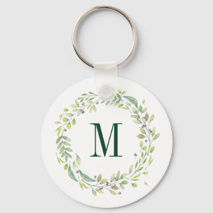 Personalisierte florale Monogramm Sommerfolien Schlüsselanhänger